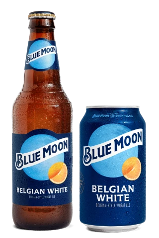 Blue Moon Belgian White bottle and can